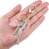Raw Stone Crystal Keychain Amethyst Rose Quartz Healing Crystals