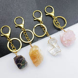 Raw Stone Crystal Keychain Amethyst Rose Quartz Healing Crystals