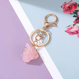 Raw Stone Crystal Keychain Amethyst Rose Quartz Healing Crystals