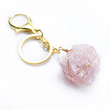 Raw Stone Crystal Keychain Amethyst Rose Quartz Healing Crystals