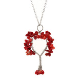 Tree of Life Raw Stone Handcrafted Necklace Metal Wrapped