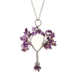 Tree of Life Raw Stone Handcrafted Necklace Metal Wrapped
