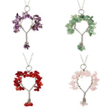 Tree of Life Raw Stone Handcrafted Necklace Metal Wrapped