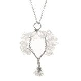 Tree of Life Raw Stone Handcrafted Necklace Metal Wrapped