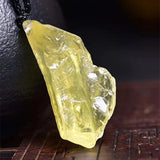 Raw Yellow Quartz Crystal Rough Stone Healing Citrine Pendant
