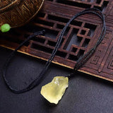 Raw Yellow Quartz Crystal Rough Stone Healing Citrine Pendant