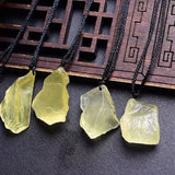 Raw Yellow Quartz Crystal Rough Stone Healing Citrine Pendant