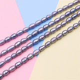 Grey Pearl Beads Plated Oval 3-5mm for Jewelry Making