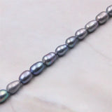 Grey Pearl Beads Plated Oval 3-5mm for Jewelry Making