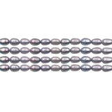 Grey Pearl Beads Plated Oval 3-5mm for Jewelry Making