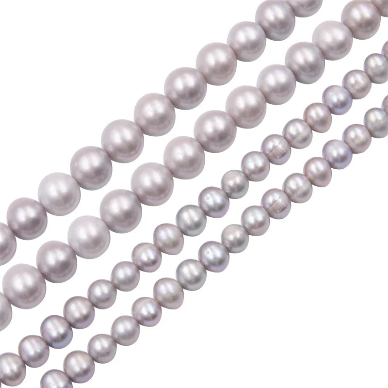 6-10mm Natural Freshwater Grey Pearl Beads for Jewelry Making