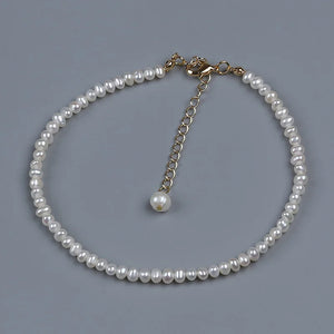 Real Freshwater Pearl Chain Anklets for Women Pearl Ankle Bracelet
