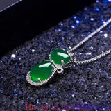 Green Jade Cat Pendant Necklace 925 Silver Gemstone Energy Chalcedony Agate