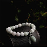 Natural Jade Bead Bracelet & Maitreya Buddha Pendant Jewelry