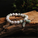 Jade Bead Bracelet with PIXIU Pendant