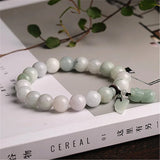 Jade Bead Bracelet with PIXIU Pendant