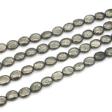 Real Stone Pyrite Oval Beads 8x10/10x14mm for Jewelry Making
