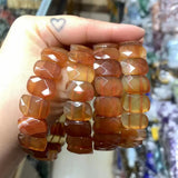 Natural Red Agate 10x14mm Gemstone Bracelet for Women and Men