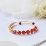 Red Agate Bangle 14K Filled Fairy Light Gift Women Healing Jewelry