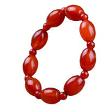 Red Agate Barrel Bead Bracelet - Trendy Unisex Bracelet