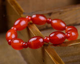 Red Agate Barrel Bead Bracelet - Trendy Unisex Bracelet