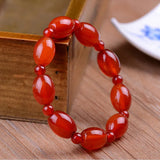 Red Agate Barrel Bead Bracelet - Trendy Unisex Bracelet