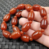 Red Agate Barrel Bead Bracelet for Men and Women