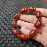 Red Agate Barrel Bead Passepartout Bracelet for Men and Women