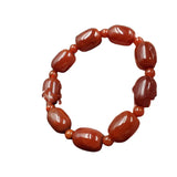 Red Agate Barrel Bead Bracelet for Men and Women
