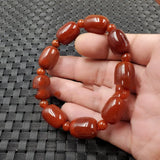 Red Agate Barrel Bead Passepartout Bracelet for Men and Women