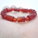 Red Agate Barrel Beads Bracelet for Women's Animal Year Joker Jewelry