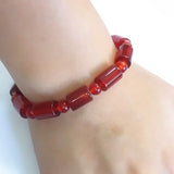 Red Agate Barrel Beads Bracelet for Women's Animal Year Joker Jewelry