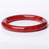 Hand-Carved Red Agate Chalcedony Bracelet 54-62mm