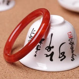 Hand-Carved Red Agate Chalcedony Bracelet 54-62mm