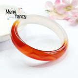 Red Agate Chalcedony Bracelet Charms Bangle