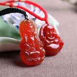 Red Agate Chalcedony Guanyin Pendant Necklace Fine Jewelry