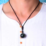 Red Agate Chalcedony Pendant Obsidion Bead Necklace Gift for Women