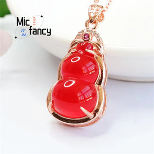 Red Agate Chalcedony Gourd Necklace Pendant