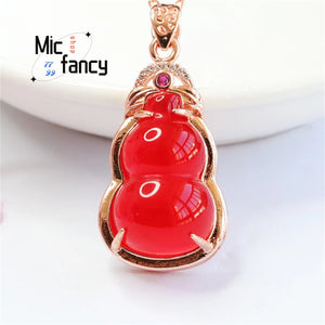 Red Agate Chalcedony Gourd Necklace Pendant