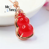 Red Agate Chalcedony Gourd Necklace Pendant