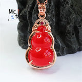 Red Agate Chalcedony Gourd Necklace Pendant