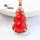 Red Agate Chalcedony Gourd Necklace Pendant
