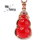 Red Agate Chalcedony Gourd Necklace Pendant