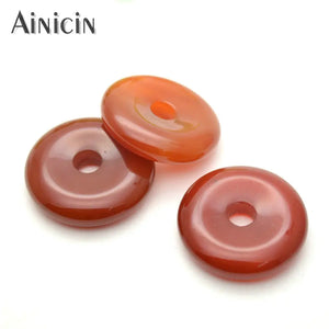 Red Agate Donut Pendant 30mm Round Circle Jewelry Findings 10pcs/lot