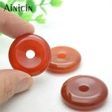 Red Agate Donut Pendant 30mm Round Circle Jewelry Findings 10pcs/lot