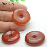 Red Agate Donut Pendant 30mm Round Circle Jewelry Findings 10pcs/lot