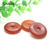 Red Agate Donut Pendant 30mm Round Circle Jewelry Findings 10pcs/lot