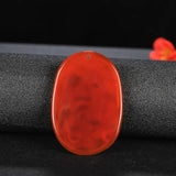 Red Agate Dragon Phoenix Jade Pendant Necklace Chalcedony Charm