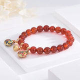 Red Agate Ethnic Pendant Bracelet Lucky Amulet Healing Gem Jewelry