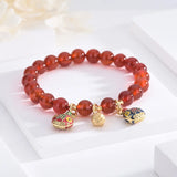 Red Agate Ethnic Pendant Bracelet Lucky Amulet Healing Gem Jewelry